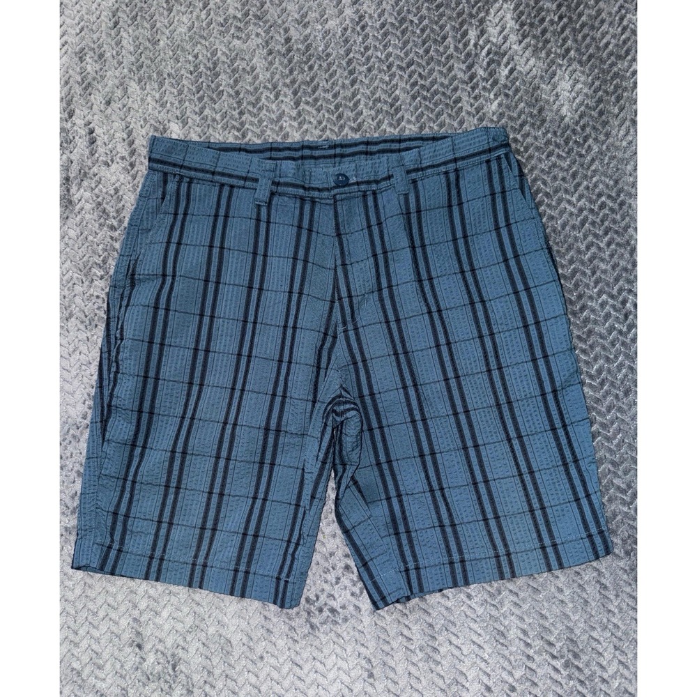 Patagonia Men's Seersucker Shorts Blue Plaid‎ Regular Fit Sz 34